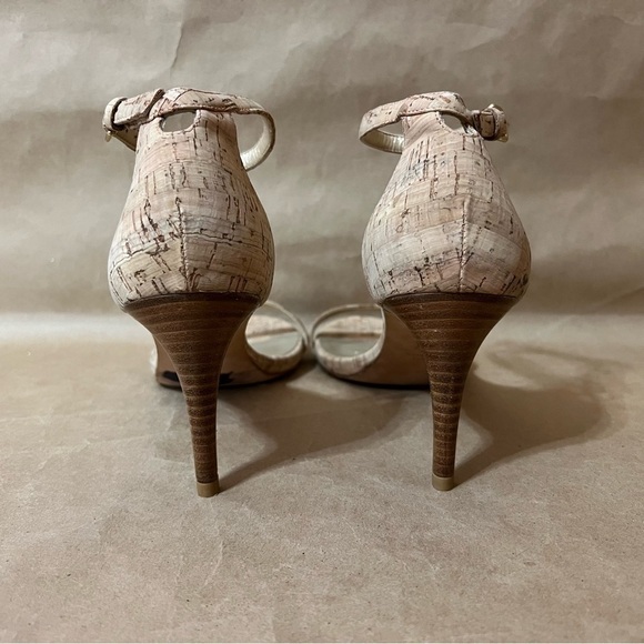 Stuart Weitzman | Nunaked Cork Mid-Heel Strap Sandals Nudist Heels Size 9.5 - Picture 12 of 14